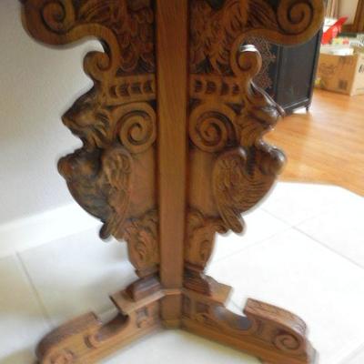 LOT 14  WOODEN CARVED ACCENT TABLE