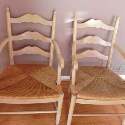 LOT 17  WOVEN SEAT ARM CHAIRS