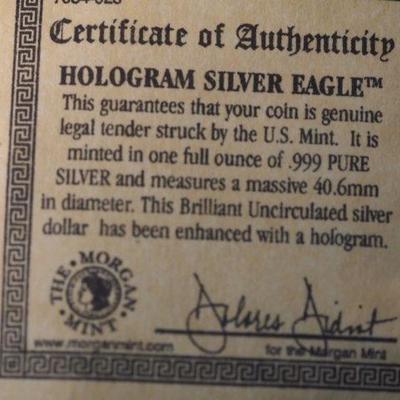 2001 Silver Hologram American Eagle 130