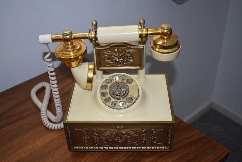 Lot 16, Vintage Telephone Deco Tel Victorian Style Candlestick Phone