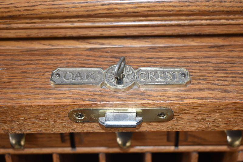 Lot 22, Oakcrest Roll Top Desk with key