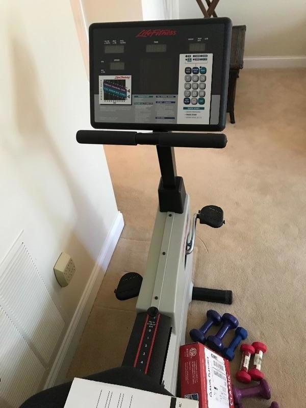 Lot 44 Life Cycle 5500 Exercise Bike Health O Meter Scale Dumbbell EstateSales