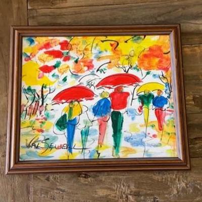 THREE ORIGINAL PAINTINGS BY RENOWNED CANADIAN ARTIST, VAL SEWELL. 