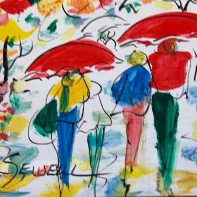 THREE ORIGINAL PAINTINGS BY RENOWNED CANADIAN ARTIST, VAL SEWELL. 