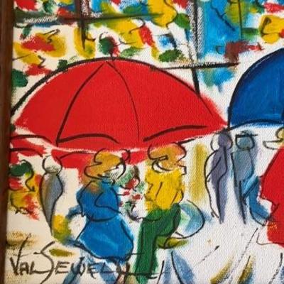 THREE ORIGINAL PAINTINGS BY RENOWNED CANADIAN ARTIST, VAL SEWELL. 
