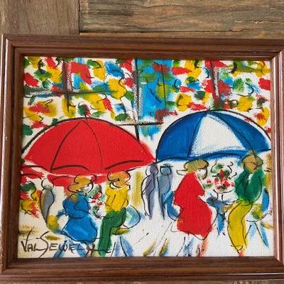THREE ORIGINAL PAINTINGS BY RENOWNED CANADIAN ARTIST, VAL SEWELL. 