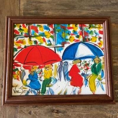 THREE ORIGINAL PAINTINGS BY RENOWNED CANADIAN ARTIST, VAL SEWELL. 