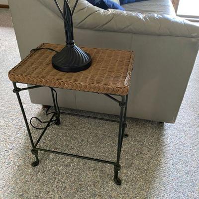 Wicker Table with Metal Legs