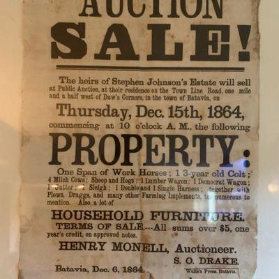 1864 Auction Poster 