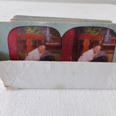 LOT 172  Antique Stereoscope Viewfinder Picture Viewer + Pictures
