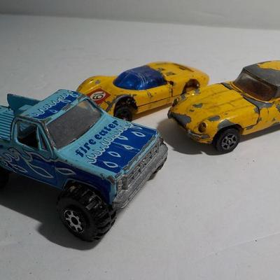 Corgi Rockets" Porsche Carrera", E Type Jaguar 212, 