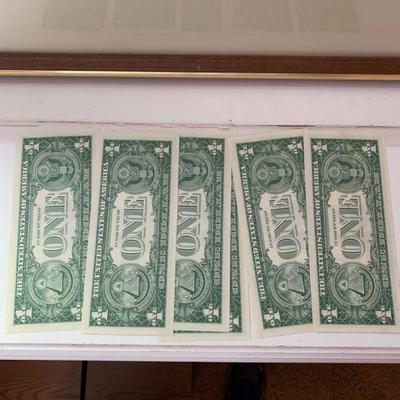 6 Uncirculated 1957 $1 bills 