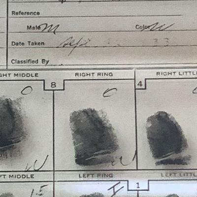 John Dillinger's Morgue Fingerprint glass slides / The Real Deal