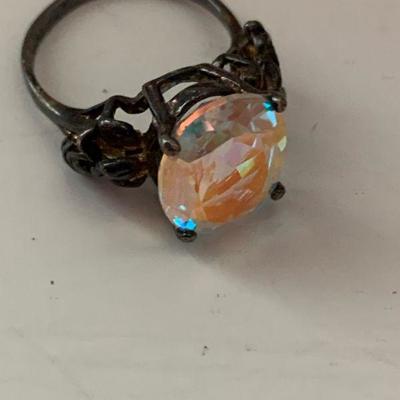 Victorian ring, looks like an old mine cut diamond / yellow 