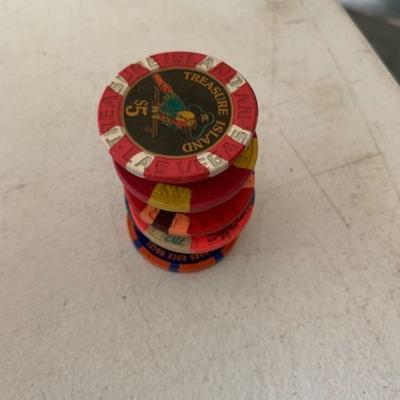 stack of random casino chips