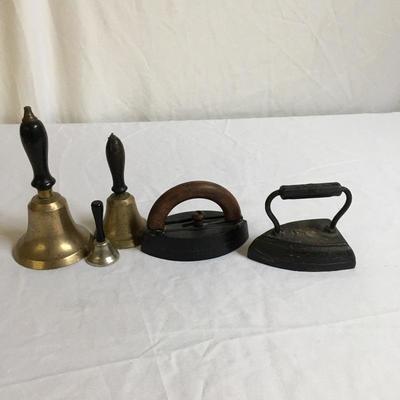 Lot 119 - Vintage Irons & Bells