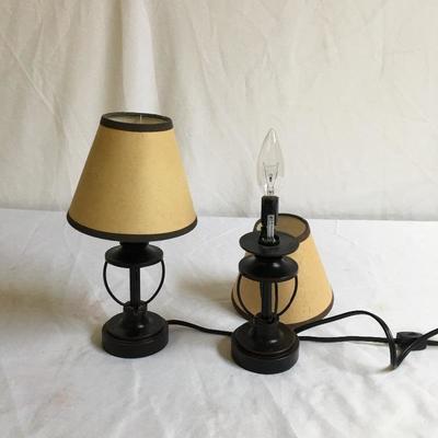 Lot 121 - Metal Floor Lamp & Pair of Small Table Lamps