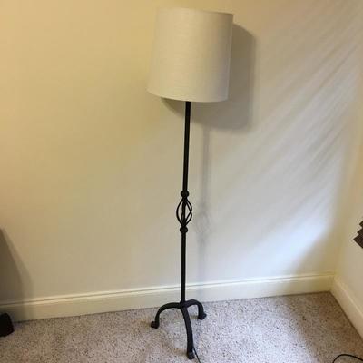 Lot 121 - Metal Floor Lamp & Pair of Small Table Lamps