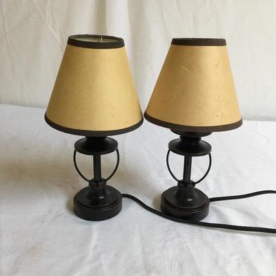 Lot 121 - Metal Floor Lamp & Pair of Small Table Lamps
