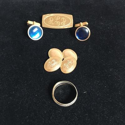 Lot 127 - 10Kt Cufflinks & More