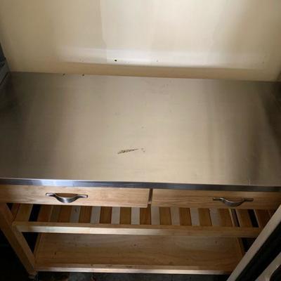 Nice stainless top prep table for kitchen