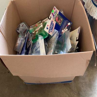 Large box of vintage starting line-up's in packaging 