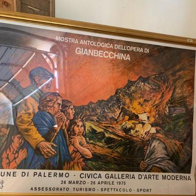 Gianbecchina Large framed art piece 