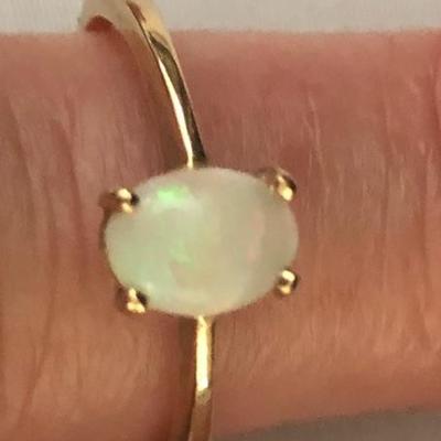 Lot 132 - Pair of 14K With Opals Rings
