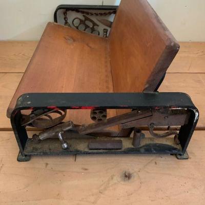 Upcycled weapon bench / book shelf