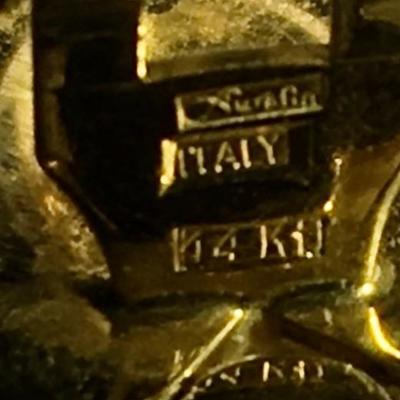 Lot 138 - Matching 14K Italian Gold Bracelet & Earrings