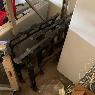 1900's Metal industrial legs for upcycled table 