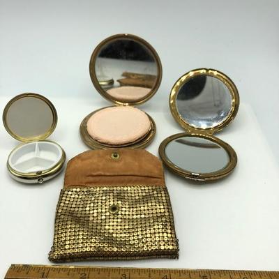 Set of Vintage Makeup Mirror Compacts