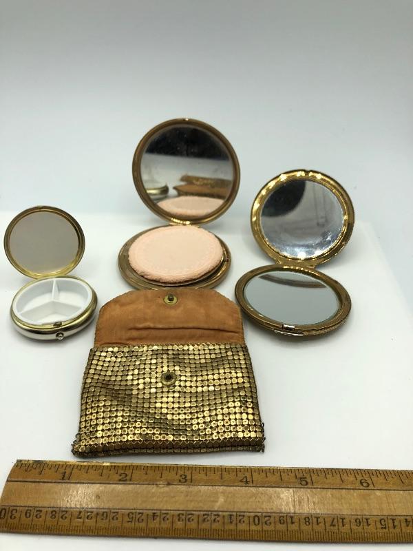 Set of Vintage Makeup Mirror Compacts