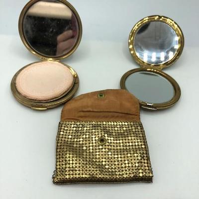 Set of Vintage Makeup Mirror Compacts