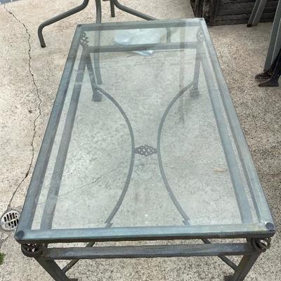 Glass Top Iron Coffee Table