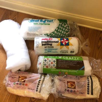 Lot 152 - Batting, Fabric Bits, and Bins