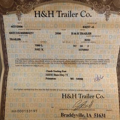 2006 H&H Enclosed Trailer 16' Tandem Axle