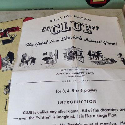 Vintage Clue Game & Board