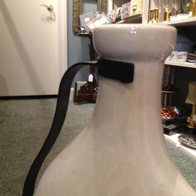 Large Ceramic Ewer in Iron Stand