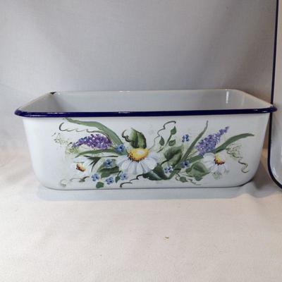 Artist-Painted Enameled Casserole Dish