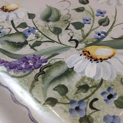 Artist-Painted Enameled Casserole Dish