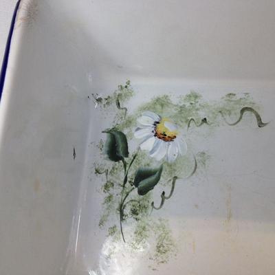 Artist-Painted Enameled Casserole Dish