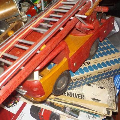 " DEJOU" vintage wooden Fire truck.