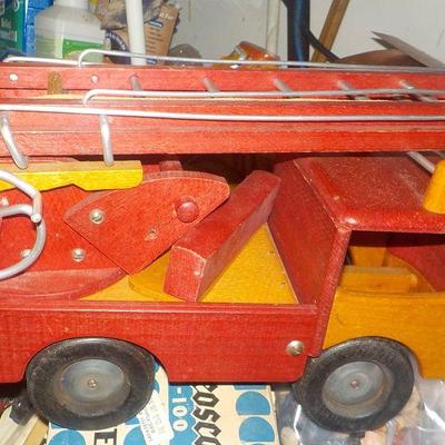 " DEJOU" vintage wooden Fire truck.