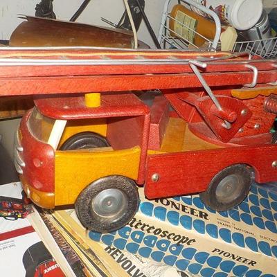 " DEJOU" vintage wooden Fire truck.