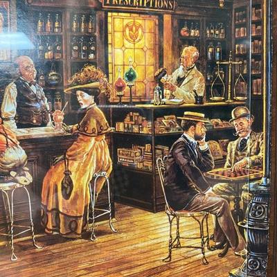 Olde Time Drug Store Picture on Plaque