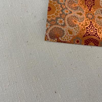 Vintage 1970s Metallic Orange Mandala Foil Wallpaper NEW Unopened Roll with extra.