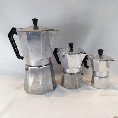 Trio of Italian Stove-Top Espresso Makers