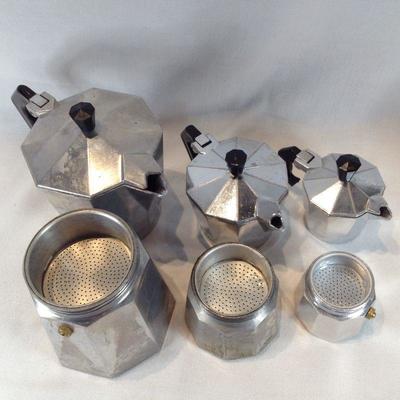 Trio of Italian Stove-Top Espresso Makers