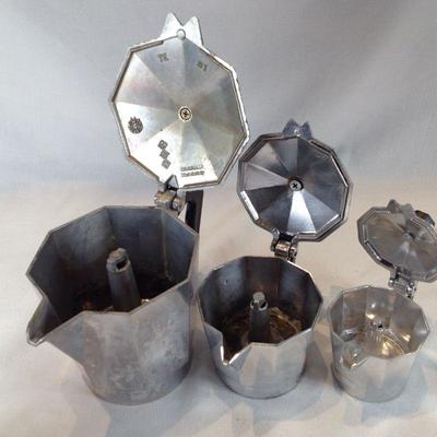 Trio of Italian Stove-Top Espresso Makers